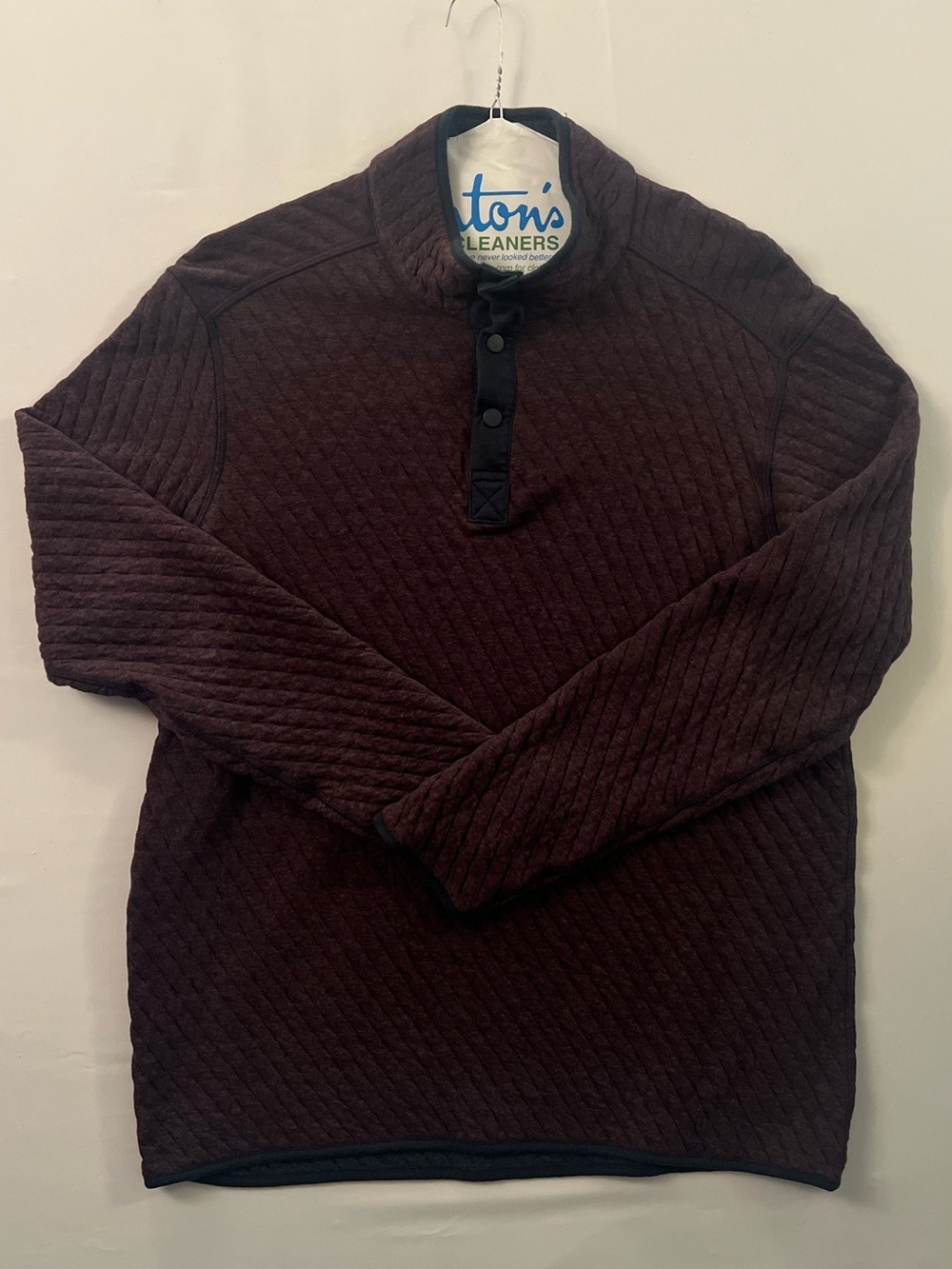 Johnston & Murphy Reversible Quilted Pullover in Burgundy and Navy